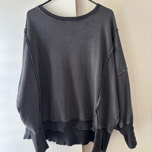 Free People Gray Crew Neck Sweater